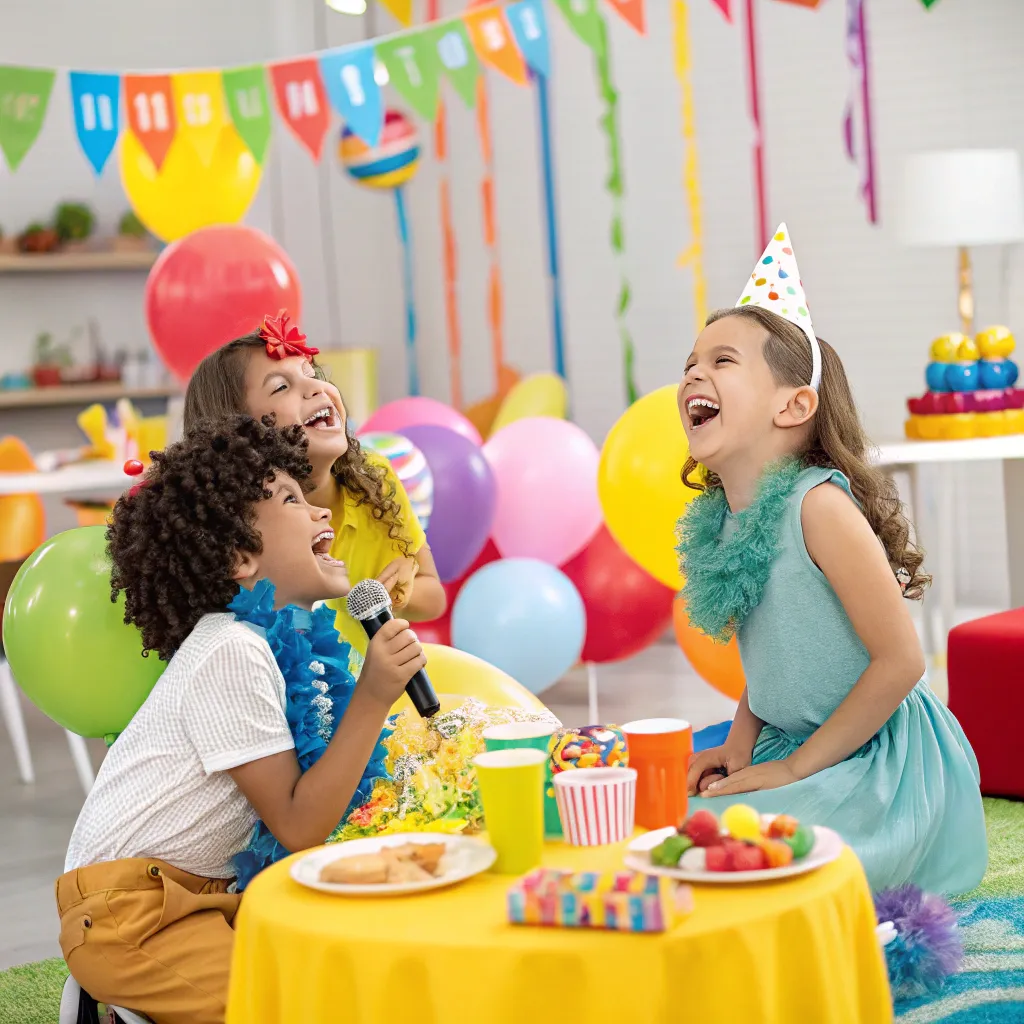 Children enjoying a vibrant and colorful party